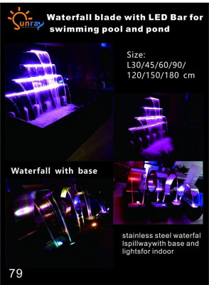Waterval Zwembad Installatie Fontein Roestvrijstalen Decoratie Waterspelen Zwembad