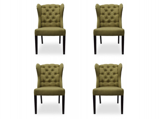 4x Ontwerp Gestoffeerde Zitstoelen Stoel Zie Set Fauteuil Lounge Club Set