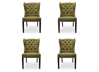 4x Ontwerp Gestoffeerde Zitstoelen Stoel Zie Set Fauteuil Lounge Club Set