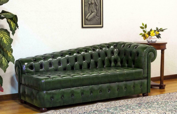 Chaiselongues Chesterfield Bank Groen Bank Ligstoel Ottomaan Recamiere Leer Chiase
