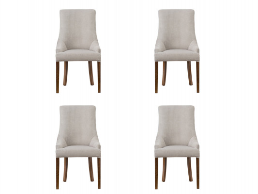 4x Ontwerper Gestoffeerde Stoel Set Bank Stoelen Compleet Rugleuning Zit Lounge