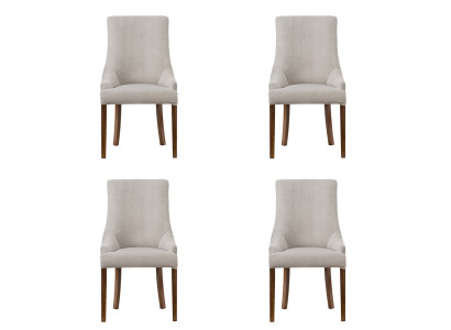 4x Ontwerper Gestoffeerde Stoel Set Bank Stoelen Compleet Rugleuning Zit Lounge