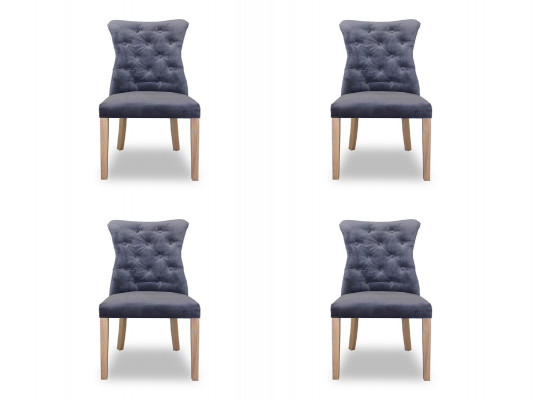 4x Stoelen Stoel Bekleding Design Chesterfield Set Fauteuil Compleet Set