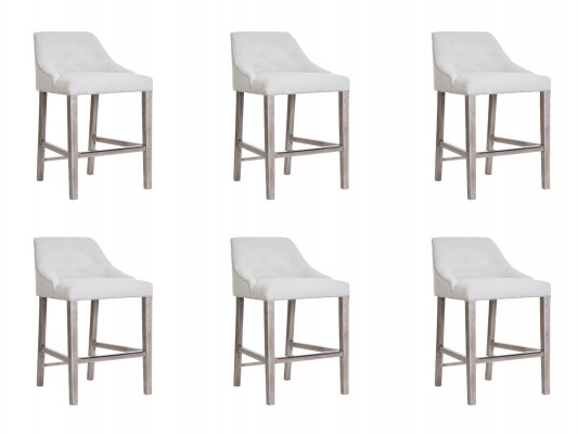 6x Barkruk Barkruk Teller Stoel Set Stoelen Gestoffeerd Chesterfield Design Stijl