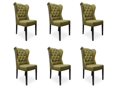 6x Design gestoffeerde zitstoelen stoel Lounge Club Set