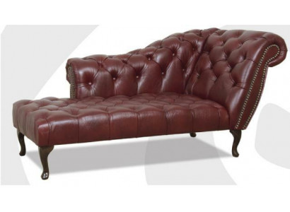Chesterfield Ligstoel Chaise Longue Bank Bank Leren Bank Textiel met Kristallen NIEUW