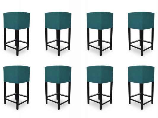 8x Barkrukken Hoek Stoel Fauteuil Stoelen Krukje Toonbank Leer Bekleed Compleet Set