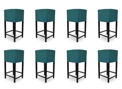 8x Barkrukken Hoek Stoel Fauteuil Stoelen Krukje Toonbank Leer Bekleed Compleet Set