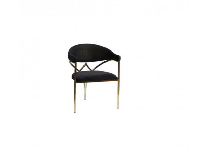 Zwarte roestvrijstalen stoel met houten frame eetkamerstoelen Moderne eenzitters