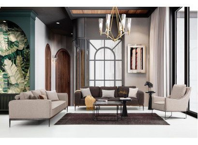 Sofa set 2-zits bankstel Beige Bankstellen Stoelen Modern Set