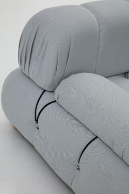 Complete bankstel bankstel 3-zitsbank modern stof grijs set