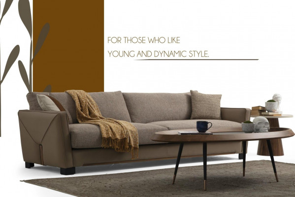 Bankstel 3-zits Driezits Moderne Stof Beige Bankstellen Design Woonkamer