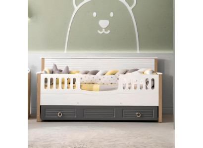 Bedframe Perfecte kinderbed Hout Kinderkamer Bedframes Grijs