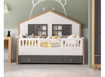Bedframe Perfect Kids Bed Children's Room Bed Frames Grey Wood