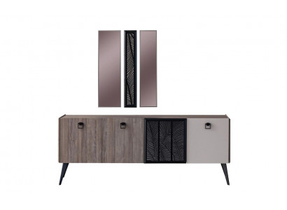 Dressoir met spiegel groep houten kast kast eetkamer
