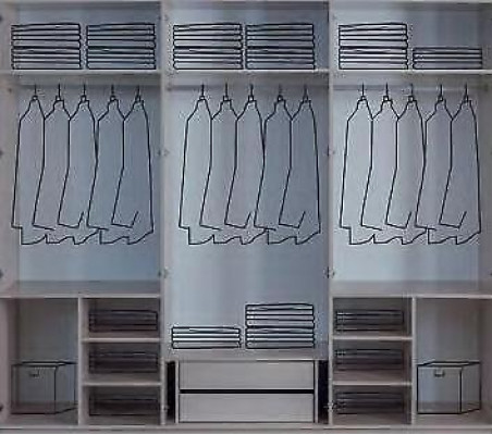 Moderne lichtgrijze kledingkast Slaapkamer Luxe glazen kasten Kast