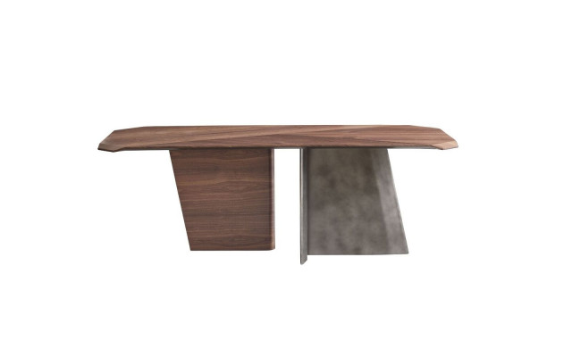 Ontwerper Bruine eettafel Luxe houten eettafel Eetkamer Hoogwaardige meubels