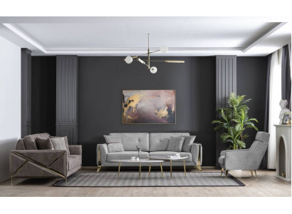 Woonkamerset 331 Zits 2х salontafels Modern Meubeldesign Luxe  Woonkamerset 331 Stoelen 2х salontafels Modern Meubelontwerp Luxe