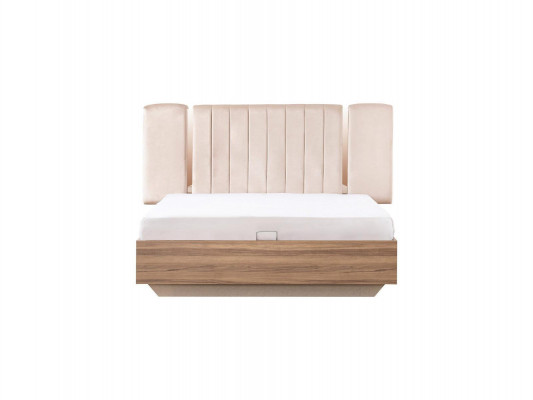 Bedframe Bed Dubbel bed met opbergruimte Beige Stof Luxe Modern