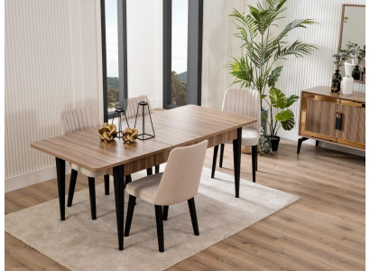 Eetkamerset Eetkamer Eettafel Set 7-delig Eetkamer Bruin Hout