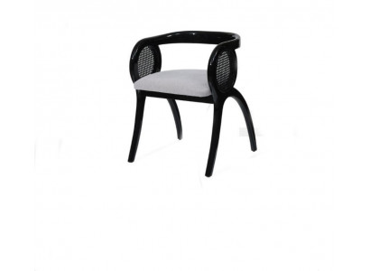 Grijze-zwarte designstoel Luxe eetkamerstoelen voor één persoon