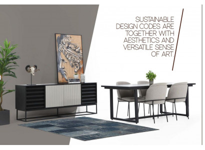 Eethoek Eetgroep Eetkamer Eettafel Stoelen 6-delig Hout Zwart Set Nieuw