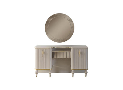 Beige make-uptafel ontwerper kaptafel kaptafel cosmetische tafel console spiegel