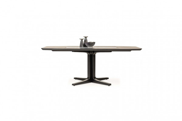Moderne eettafel Ontwerper eetkamermeubilair Bruine houten tafel Nieuw