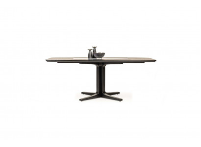 Moderne eettafel Ontwerper eetkamermeubilair Bruine houten tafel Nieuw