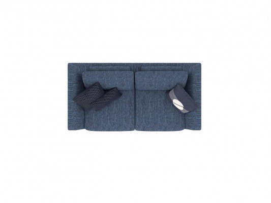 Woonkamer Blauw Tweezitsbank Bank Modern Design Stoffen Bank Textiel.