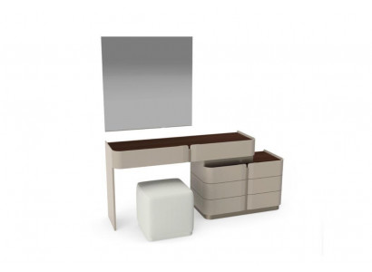 Kaptafel met spiegel, chique witte kruk, complete set slaapkamer Nieuw 3-delig.
