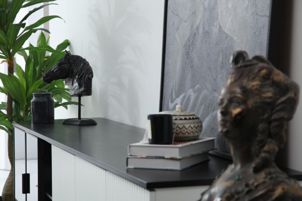 Eetkamergroep Eettafel Stoelen Dressoir Tafel Hout Set 6-delig Wit