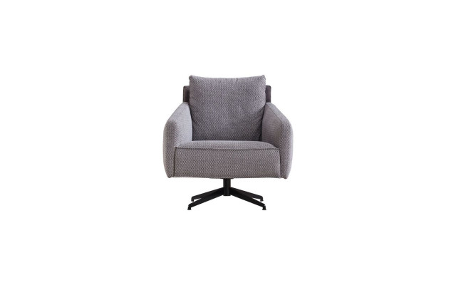Woonkamer Grijze eenzitter Luxe lounge 1-zits designer textiel fauteuil