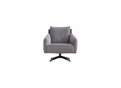 Woonkamer Grijze eenzitter Luxe lounge 1-zits designer textiel fauteuil