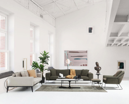 Driedelige bank 3-zits banken Grijs stof Woonkamer Luxe Modern Nieuw