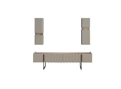 Moderne woonkamer houten meubels Designer TV-kast x2 Wandplanken 3-delige set