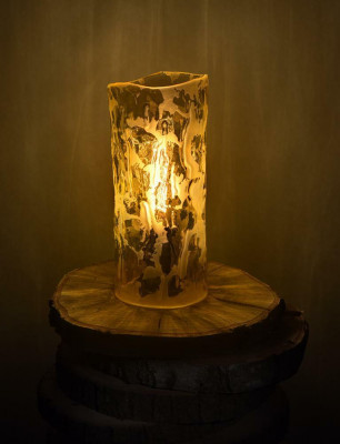 Kristallen nachtkastlamp, tafellamp, lamp, licht, tafel, Bohemen, bureau.