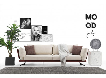 Vierzitsbank 4-zits Stof Beige Modern Ontwerp Woonkamer Luxe