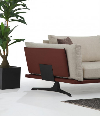 Vierzitsbank 4-zits Stof Beige Modern Ontwerp Woonkamer Luxe