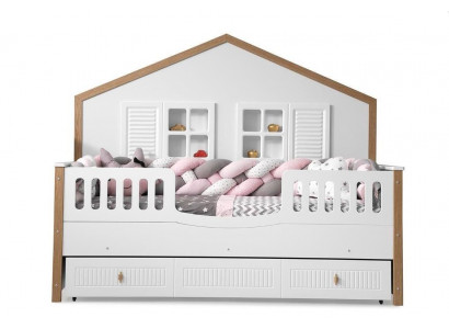 Bedframe kinderbed bed kinderkamer kinderkamermeubels wit hout