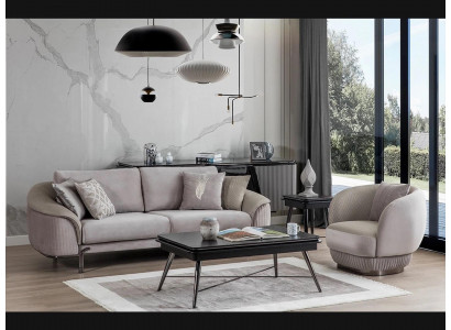 Compleet set 2-dlg Fauteuil Ontwerp Driepersoonsbank Woonkamer Luxe Design