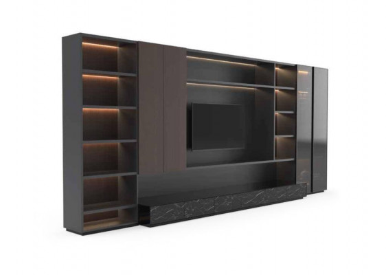 Moderne woonkamer wandkast Moderne bruine houten kast