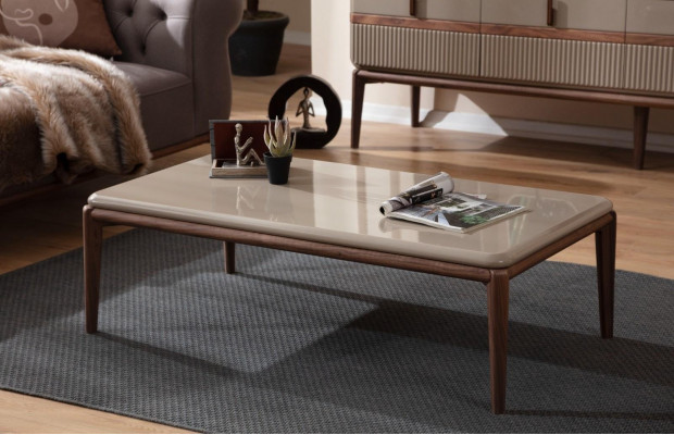 Bruine houten salontafel Woonkamer Designmeubelen Luxe Stijlvolle tafels
