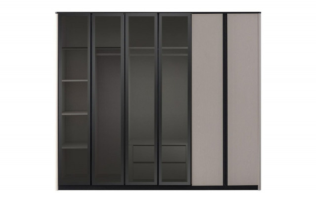 Houten kast Kast Kledingkast Garderobekast Modern Grijs