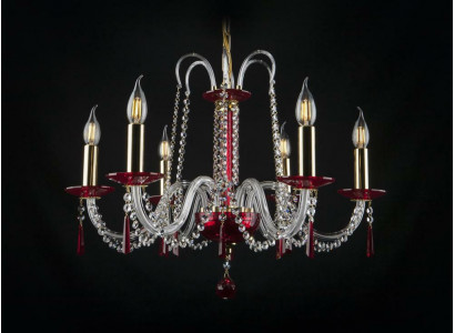 Kroonluchter in antieke stijl lamp rode lichtkap lampen kroonluchter lamp kristal