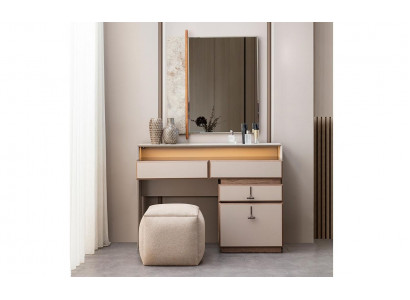 Garnituur Kaptafel Make-uptafel Spiegel Console Tafel Grijs 3-delig