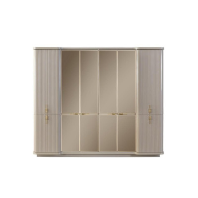 Beige kledingkast Kapstok Slaapkamer Houten kast Meubels