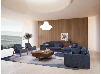 Modern Set Tweezitter Driezitter Bank Bank Luxe Stoffen Bank Design Fauteuil Meubels
