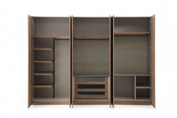 Kledingkast Kast Hout Modern Bruin Kleding Slaapkamer Kasten