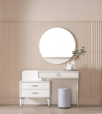 Modern console make-up table dressing table set 3-piece white